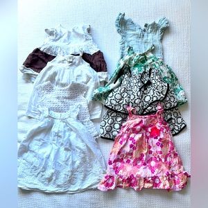 Lot of 8 Girls Outfits - Variety of Sizes and Brands